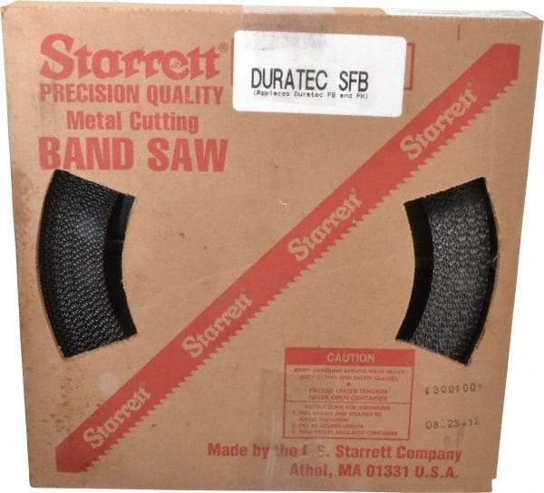 Starrett - 3/4" x 100' x 0.032" Carbon Steel Band Saw Blade Coil Stock - 6 TPI, Toothed Edge, Straight Form, Raker Set, Flexible Back, No Rake Angle, Constant Pitch, Contour Cutting - Eagle Tool & Supply