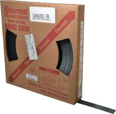 Starrett - 1" x 100' x 0.035" Carbon Steel Band Saw Blade Coil Stock - 10 TPI, Toothed Edge, Straight Form, Raker Set, Flexible Back, No Rake Angle, Constant Pitch, Contour Cutting - Eagle Tool & Supply