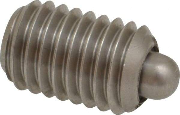 Gibraltar - 1/2-13, 3/4" Thread Length, 0.151" Plunger Projection, Stainless Steel Threaded Spring Plunger - 1/4" Max Plunger Diam, 0.75" Plunger Length, 5 Lb Init End Force, 28.5 Lb Final End Force - Eagle Tool & Supply