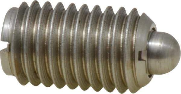 Gibraltar - 5/8-11, 1-1/16" Thread Length, 0.215" Plunger Projection, Stainless Steel Threaded Spring Plunger - 0.31" Max Plunger Diam, 1.062" Plunger Length, 7 Lb Init End Force, 50 Lb Final End Force - Eagle Tool & Supply
