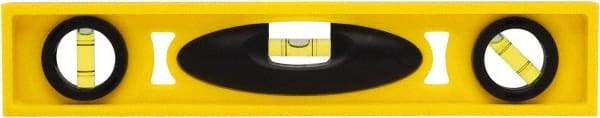 Stanley - 12" Long 3 Vial I-Beam Level - ABS Plastic, Yellow, 1 45°, 1 Level & 1 Plumb Vials - Eagle Tool & Supply