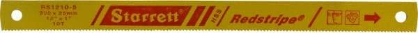 Starrett - 12" Long, 10 Teeth per Inch, High Speed Steel Power Hacksaw Blade - Toothed Edge, 1" Wide x 0.05" Thick - Eagle Tool & Supply