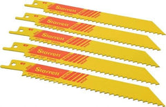 Starrett - 6" Long x 3/4" Thick, Bi-Metal Reciprocating Saw Blade - Straight Profile, 6 TPI, Toothed Edge, Universal Shank - Eagle Tool & Supply