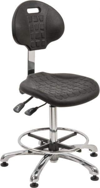 Bevco - Adjustable Chair - 18" Wide x 17-1/4" Deep, Polyurethane Seat, Black - Eagle Tool & Supply