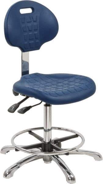 Bevco - Adjustable Chair - 18" Wide x 17-1/4" Deep, Polyurethane Seat, Blue - Eagle Tool & Supply