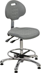 Bevco - Adjustable Chair - 18" Wide x 17-1/4" Deep, Polyurethane Seat, Gray - Eagle Tool & Supply