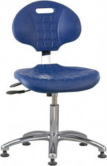 Bevco - Adjustable Chair - 18" Wide x 17-1/4" Deep, Polyurethane Seat, Blue - Eagle Tool & Supply