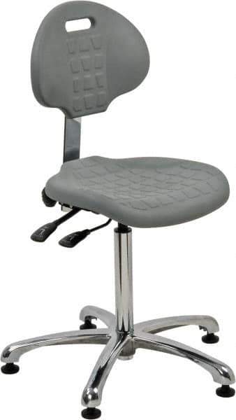 Bevco - Adjustable Chair - 18" Wide x 17-1/4" Deep, Polyurethane Seat, Gray - Eagle Tool & Supply