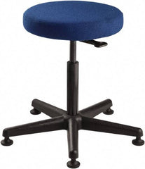 Bevco - 15" Wide x 15" Deep x 24 to 34" High, Reinforced Plastic Base, Adjustable Seat Stool - Fabric Seat, Blue - Eagle Tool & Supply