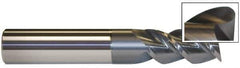 Accupro - 7/16", 3 Flute, Single End, Solid Carbide, 0.02" Corner Radius End Mill - 2-3/4" OAL, 40° Helix, Right Hand Flute, 1" LOC, Right Hand Cut - Eagle Tool & Supply