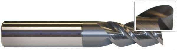 Accupro - 1", 3 Flute, Single End, Solid Carbide, 0.03" Corner Radius End Mill - 3" OAL, 40° Helix, Right Hand Flute, 1-1/8" LOC, Right Hand Cut - Eagle Tool & Supply