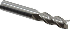 Accupro - 3/8", 3 Flute, Single End, Solid Carbide, 0.015" Corner Radius End Mill - 2-1/2" OAL, 40° Helix, Right Hand Flute, 7/8" LOC, Right Hand Cut - Eagle Tool & Supply