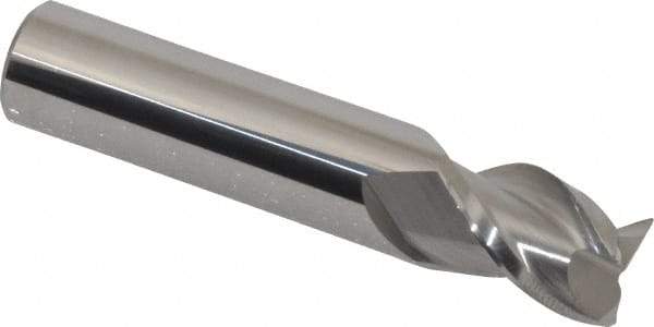Accupro - 1/2", 3 Flute, Single End, Solid Carbide, 0.02" Corner Radius End Mill - 2-1/2" OAL, 40° Helix, Right Hand Flute, 5/8" LOC, Right Hand Cut - Eagle Tool & Supply