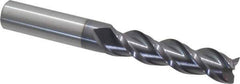 Accupro - 1/2", 3 Flute, Single End, Solid Carbide, 0.02" Corner Radius End Mill - 4" OAL, 40° Helix, Right Hand Flute, 2" LOC, Right Hand Cut - Eagle Tool & Supply