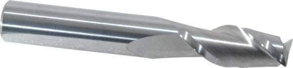 Accupro - 3/8", 2 Flute, Single End, Solid Carbide, 0.02" Corner Radius End Mill - 2-1/2" OAL, 40° Helix, Right Hand Flute, 7/8" LOC, Right Hand Cut - Eagle Tool & Supply