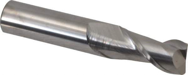 Accupro - 5/8", 2 Flute, Single End, Solid Carbide, 0.03" Corner Radius End Mill - 3-1/2" OAL, 40° Helix, Right Hand Flute, 1-1/4" LOC, Right Hand Cut - Eagle Tool & Supply