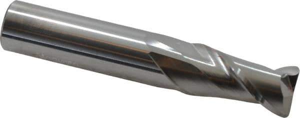 Accupro - 5/8", 2 Flute, Single End, Solid Carbide, 0.06" Corner Radius End Mill - 3-1/2" OAL, 40° Helix, Right Hand Flute, 1-1/4" LOC, Right Hand Cut - Eagle Tool & Supply