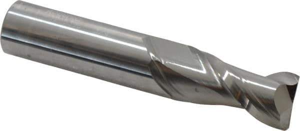Accupro - 3/4", 2 Flute, Single End, Solid Carbide, 0.03" Corner Radius End Mill - 4" OAL, 40° Helix, Right Hand Flute, 1-1/2" LOC, Right Hand Cut - Eagle Tool & Supply