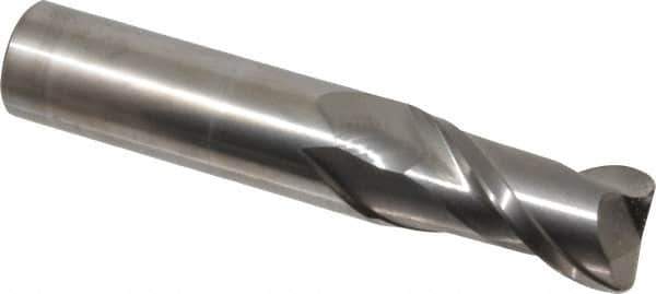 Accupro - 3/4", 2 Flute, Single End, Solid Carbide, 0.09" Corner Radius End Mill - 4" OAL, 40° Helix, Right Hand Flute, 1-1/2" LOC, Right Hand Cut - Eagle Tool & Supply