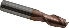 Accupro - 1/2", 2 Flute, Single End, Solid Carbide, 0.015" Corner Radius End Mill - 3" OAL, 40° Helix, Right Hand Flute, 1" LOC, Right Hand Cut - Eagle Tool & Supply