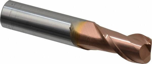 Accupro - 3/4", 2 Flute, Single End, Solid Carbide, 1/8" Corner Radius End Mill - 4" OAL, 40° Helix, Right Hand Flute, 1-1/2" LOC, Right Hand Cut - Eagle Tool & Supply