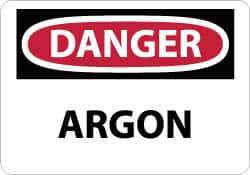 NMC - "Danger - Argon", 10" Long x 14" Wide, Rigid Plastic Safety Sign - Rectangle, 0.05" Thick, Use for Hazardous Materials - Eagle Tool & Supply