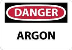 NMC - "Danger - Argon", 10" Long x 14" Wide, Rigid Plastic Safety Sign - Rectangle, 0.05" Thick, Use for Hazardous Materials - Eagle Tool & Supply
