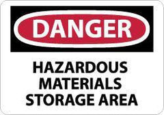 NMC - "Danger - Hazardous Materials Storage Area", 10" Long x 14" Wide, Rigid Plastic Safety Sign - Rectangle, 0.05" Thick, Use for Security & Admittance - Eagle Tool & Supply