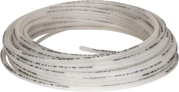 Parker - 8mm OD, 100' Long, Polyethylene Tube - Natural, -80 to 150°F - Eagle Tool & Supply