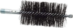 Schaefer Brush - 4-1/2" Brush Length, 2-1/2" Diam, Double Stem, Double Spiral Tube Brush - 7-1/2" Long, Tempered Steel Wire, 1/4" NPT Male Connection - Eagle Tool & Supply