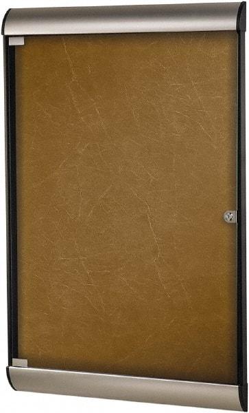 Ghent - 70-1/4" Wide x 36" High Enclosed Cork Bulletin Board - Natural Cork, Aluminum Frame - Eagle Tool & Supply