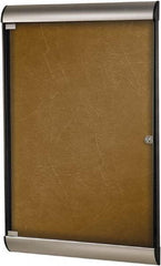 Ghent - 70-1/4" Wide x 36" High Enclosed Cork Bulletin Board - Natural Cork, Aluminum Frame - Eagle Tool & Supply