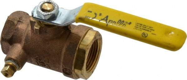 Conbraco - 3/4" Pipe, Bronze, Straight with Side Tap, Gas Ball Valve - 250 psi WOG Rating, Lever Handle, FNPT x FNPT End Connections, 2 Piece - Eagle Tool & Supply