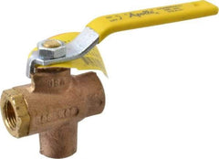 Apollo - 3/8" Pipe, Full Port, Bronze Standard Ball Valve - 2 Piece, Inline - One Way Flow, FNPT x FNPT Ends, Lever Handle, 125 WOG - Eagle Tool & Supply