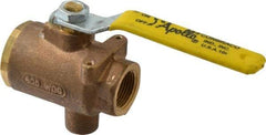 Apollo - 3/4" Pipe, Full Port, Bronze Standard Ball Valve - 2 Piece, Inline - One Way Flow, FNPT x FNPT Ends, Lever Handle, 125 WOG - Eagle Tool & Supply