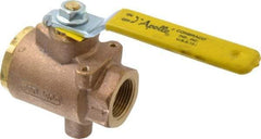 Apollo - 1" Pipe, Full Port, Bronze Standard Ball Valve - 2 Piece, Inline - One Way Flow, FNPT x FNPT Ends, Lever Handle, 125 WOG - Eagle Tool & Supply