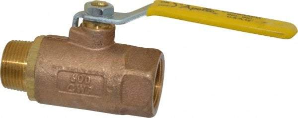 Apollo - 1" Pipe, Standard Port, Bronze Standard Ball Valve - 2 Piece, Inline - One Way Flow, MNPT x FNPT Ends, Lever Handle, 600 WOG, 150 WSP - Eagle Tool & Supply
