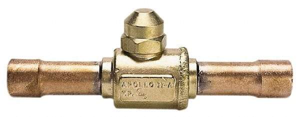 Apollo - 7/8" Pipe, Full Port, Brass UL Listed Ball Valve - Inline - Two Way Flow, Tube O.D. x Tube O.D. Ends, Cap Handle, 500 WOG - Eagle Tool & Supply