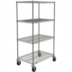 Metro - 600 Lb Capacity 4 Shelf Mobile Wire Shelving Unit - Add-On Unit - Eagle Tool & Supply