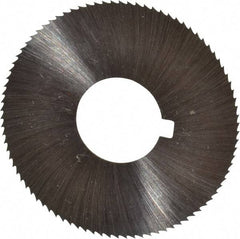 Made in USA - 1-3/4" Diam x 0.01" Blade Thickness x 5/8" Arbor Hole Diam, 90 Tooth Slitting and Slotting Saw - Arbor Connection, Right Hand, Uncoated, High Speed Steel, Concave Ground, Contains Keyway - Eagle Tool & Supply