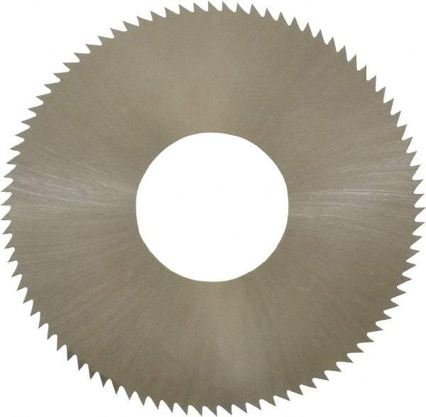 Made in USA - 1-3/4" Diam x 0.012" Blade Thickness x 5/8" Arbor Hole Diam, 90 Tooth Slitting and Slotting Saw - Arbor Connection, Right Hand, Uncoated, High Speed Steel, Concave Ground, Contains Keyway - Eagle Tool & Supply