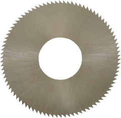 Made in USA - 1-3/4" Diam x 0.012" Blade Thickness x 5/8" Arbor Hole Diam, 90 Tooth Slitting and Slotting Saw - Arbor Connection, Right Hand, Uncoated, High Speed Steel, Concave Ground, Contains Keyway - Eagle Tool & Supply