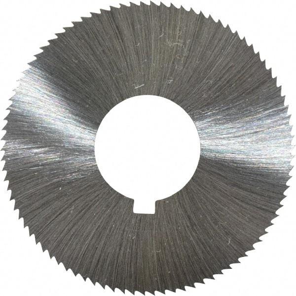 Made in USA - 1-3/4" Diam x 0.023" Blade Thickness x 5/8" Arbor Hole Diam, 90 Tooth Slitting and Slotting Saw - Arbor Connection, Right Hand, Uncoated, High Speed Steel, Concave Ground, Contains Keyway - Eagle Tool & Supply