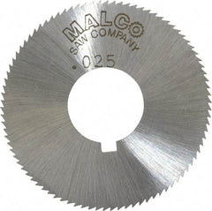 Made in USA - 1-3/4" Diam x 0.025" Blade Thickness x 5/8" Arbor Hole Diam, 90 Tooth Slitting and Slotting Saw - Arbor Connection, Right Hand, Uncoated, High Speed Steel, Concave Ground, Contains Keyway - Eagle Tool & Supply