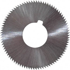 Made in USA - 1-3/4" Diam x 0.032" Blade Thickness x 5/8" Arbor Hole Diam, 90 Tooth Slitting and Slotting Saw - Arbor Connection, Right Hand, Uncoated, High Speed Steel, Concave Ground, Contains Keyway - Eagle Tool & Supply