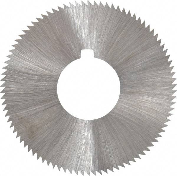 Made in USA - 1-3/4" Diam x 0.04" Blade Thickness x 5/8" Arbor Hole Diam, 90 Tooth Slitting and Slotting Saw - Arbor Connection, Right Hand, Uncoated, High Speed Steel, Concave Ground, Contains Keyway - Eagle Tool & Supply