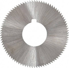 Made in USA - 1-3/4" Diam x 0.04" Blade Thickness x 5/8" Arbor Hole Diam, 90 Tooth Slitting and Slotting Saw - Arbor Connection, Right Hand, Uncoated, High Speed Steel, Concave Ground, Contains Keyway - Eagle Tool & Supply