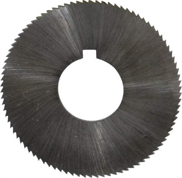 Made in USA - 1-3/4" Diam x 0.051" Blade Thickness x 5/8" Arbor Hole Diam, 90 Tooth Slitting and Slotting Saw - Arbor Connection, Right Hand, Uncoated, High Speed Steel, Concave Ground, Contains Keyway - Eagle Tool & Supply