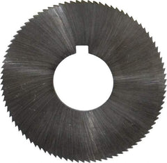 Made in USA - 1-3/4" Diam x 0.051" Blade Thickness x 5/8" Arbor Hole Diam, 90 Tooth Slitting and Slotting Saw - Arbor Connection, Right Hand, Uncoated, High Speed Steel, Concave Ground, Contains Keyway - Eagle Tool & Supply