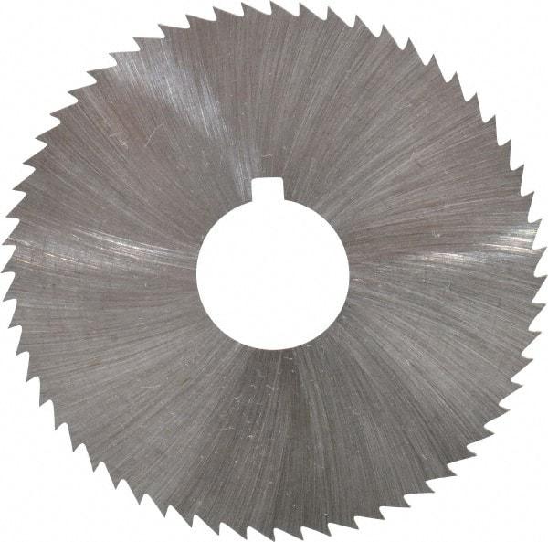 Made in USA - 2-1/4" Diam x 0.016" Blade Thickness x 5/8" Arbor Hole Diam, 60 Tooth Slitting and Slotting Saw - Arbor Connection, Right Hand, Uncoated, High Speed Steel, Concave Ground, Contains Keyway - Eagle Tool & Supply